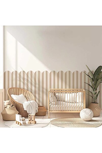 DECOMALL (PP-45) Kemerli Çizgili Yarım Duvar Sticker – Bebek & Çocuk Odası Kendinden Yapışkanlı Duvar Dekoru