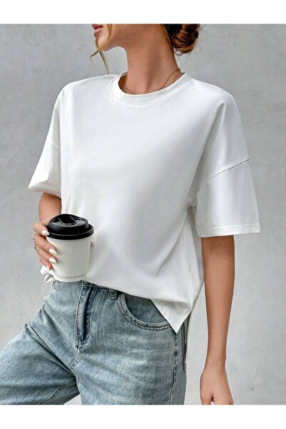 MONFİ Γυναικείο T-Shirt με λαιμόκοψη ποδηλάτου
