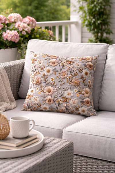 Gizo Home Dijital Baskılı 5d Bohem Punch Nakış Desenli Dekoratif Kırlent Kılı...