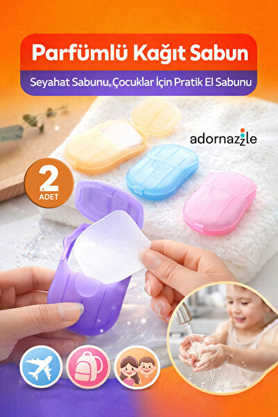 adornazzle Parfümlü Kağıt Sabun, Yaprak Sabun, Seyahat Sabunu, Çocuklar İçin ...
