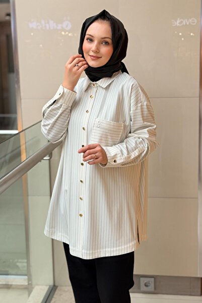 Ghisa Ριγέ πουκάμισο με χρυσά κουμπιά και λεπτομέρεια τσέπης