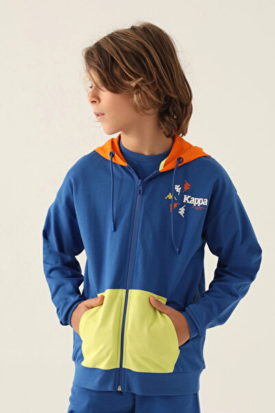 Kappa ЧОЛОВІЧИЙ СВІТШОТ З ПОВНИМ ЗАСТІБКОМ - КОБАЛЬТ