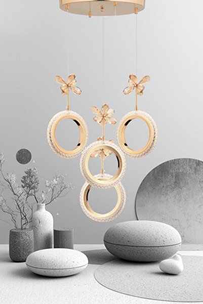 Harnelli 3 Renk Yanabilen 4 Lü Sarkıt Modern Ledli Avize