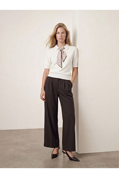 LC Waikiki NOUL SEZON DE LA GÜLİS GİYİM Pantaloni din țesătură maro Yüks tali...