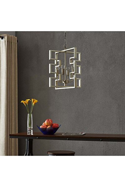 Crestview Collection Puzzled Silver Leaf Finish Pendant Lamp