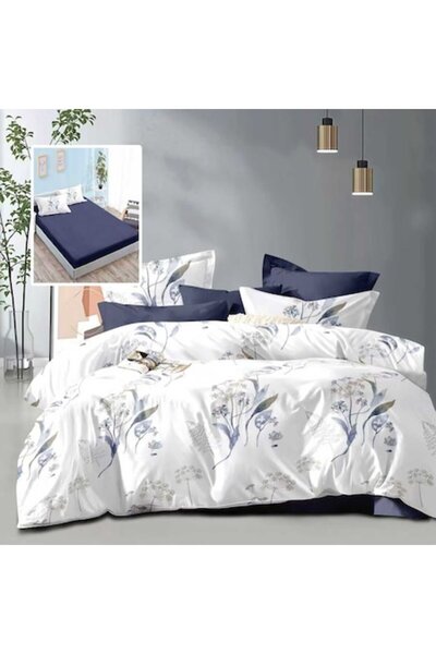 NufJoy Double bed linen set, 6 pieces, fitted sheet for mattress 180 x 200 cm