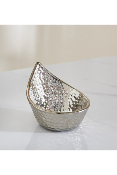 Generic Sansa Duke Ceramic Diya Shape Candleholder - 13.5 x 11 x 9.5 cm