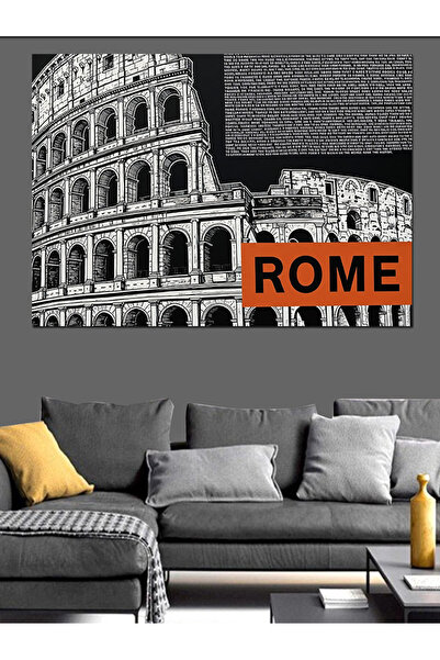 Artmeg Pânză decorativă cu locația istorică a Colosseului Roman - Masă din le...