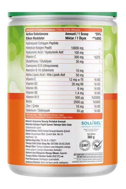 Nature's Supreme Beauty Collagen Powder 360 Gr Orange