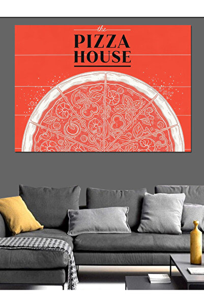 Artmeg Canvas decorativ cu model roșu Pizza House - Masă din lemn MDF