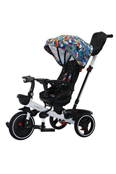 L-Sun Tricicletă pliabilă cu muzică, poziție de somn și scaun reversibil, SL0...