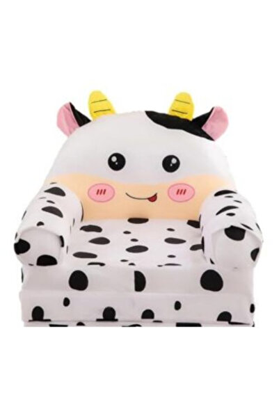 Krista Fotoliu extensibil din pluș și 2 farfurii din burete Vacuta alb cu negru