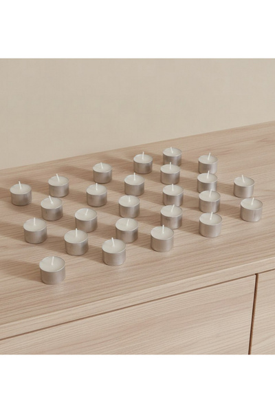 Generic Luna 25-Piece Unscented Tealight Candle Set - 8 h