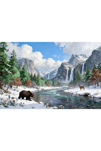 VeliumCraft Tablou Canvas Cabana ideala 66, 70 x 50 cm, natura, peisaj, stil ...