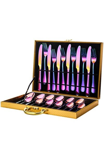 Incredible Set of 24 Rainbow Cutlery