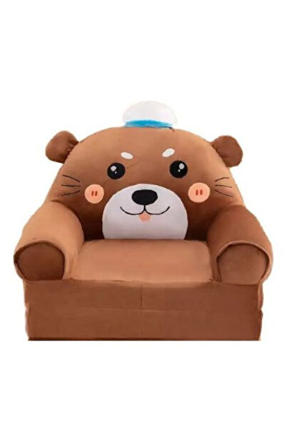 Krista Fotoliu extensibil din pluș și 2 plăci de burete Teddy Bear maro închis