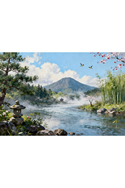 VeliumCraft Canvas Painting Landscape in Japan 31, 150x100 cm, nature, flower...