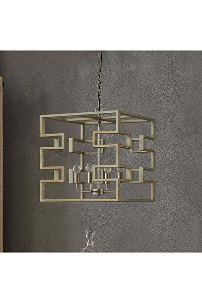 Crestview Collection Puzzled Box Brass Leaf Finish Pendant Lamp