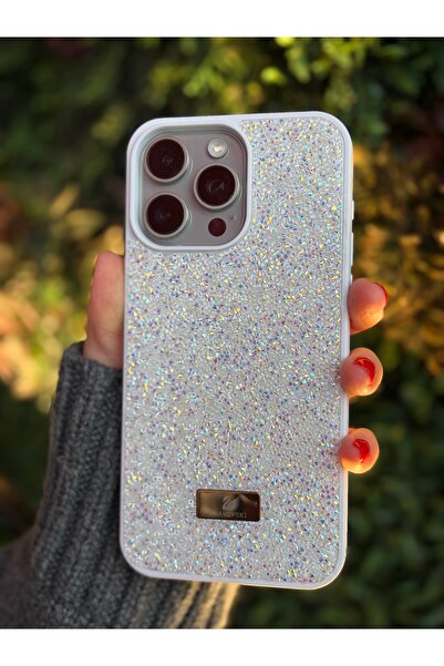 daystar حافظة هاتف بيضاء مرصعة بالحجارة متوافقة مع آيفون 15 برو ماكس