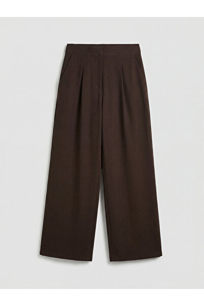 LC Waikiki Özmarka New Season Women's Pleated Fabric Trousers with Elastic Waist