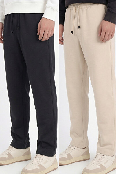 Veleno Men's 2-Piece Advantageous Pack Baggy Wide Leg Elastic Waist Pique Tro...