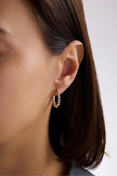 Arpaş 14 Ayar Üç Renk Dorika Altın Halka Küpe