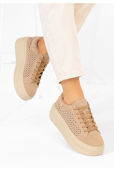 B T Shoes Siminia beige platform sneakers