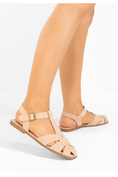 B T Shoes Sandale dama fara toc Simena bej