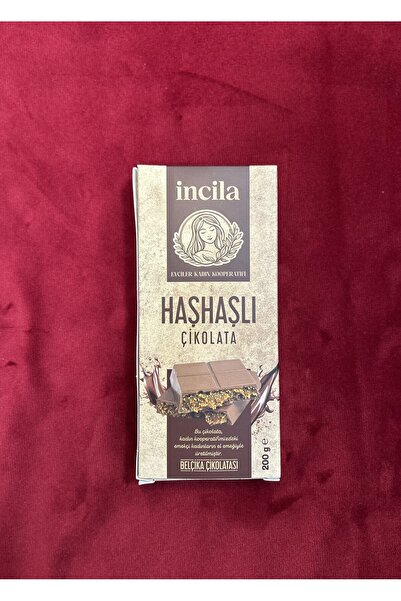 incila chocalate Haşhaşlı Çikolata (200g)