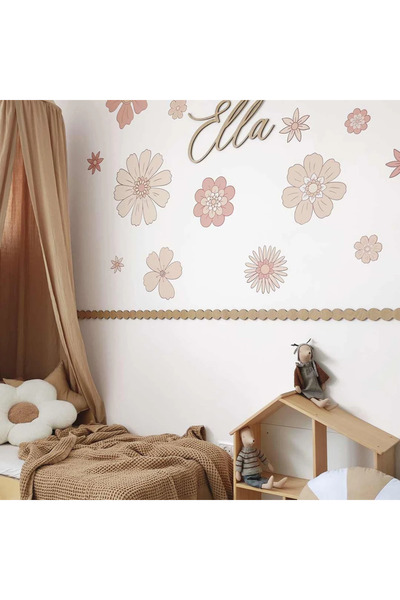 DECOMALL ( PP-50 ) Bebek & Çocuk Odası Ahşap Yuvarlak Bordür 3mm Kabartmalı Ş...