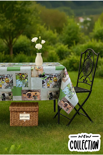 Soft Kare Pvc Fiber Tablecloth – Wipeable, Waterproof, Modern Pattern, for Ki...