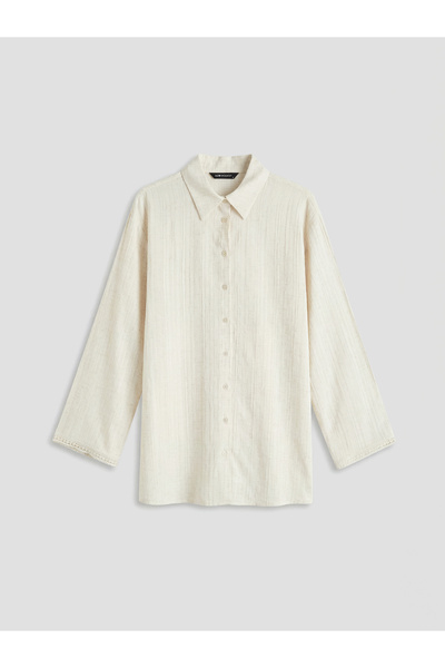 LC Waikiki New season from güli̇s gi̇yi̇m ecru textured linen blend women's s...