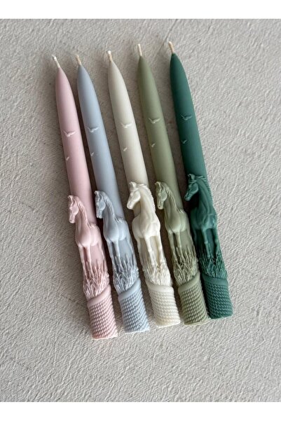 SCA CANDLE Dekoratif Mum Şamdanlık Mum At model 2 Kili Beyaz Renk 20x2 Cm