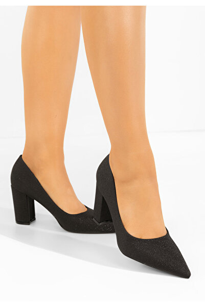 B T Shoes Black Sineva chunky heel shoes