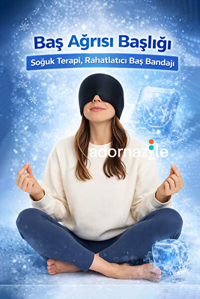 adornazzle Baş Ağrısı Başlığı, Şiddetli Baş Ağrısı Jel Kompres Şapkası, Soğuk...