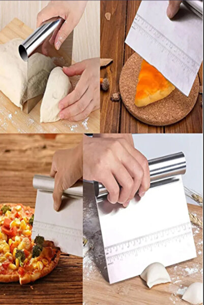 mucit home أداة تقطيع العجين من الفولاذ المقاوم للصدأ، أداة كشط وتقطيع مقاس 1...