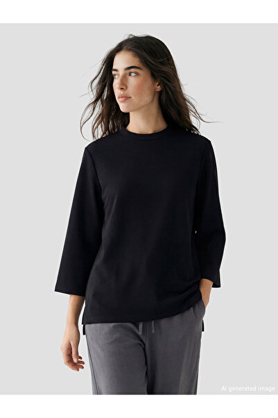 LC Waikiki Sweatshirt Tunic with Stand Collar in Oversized for Women