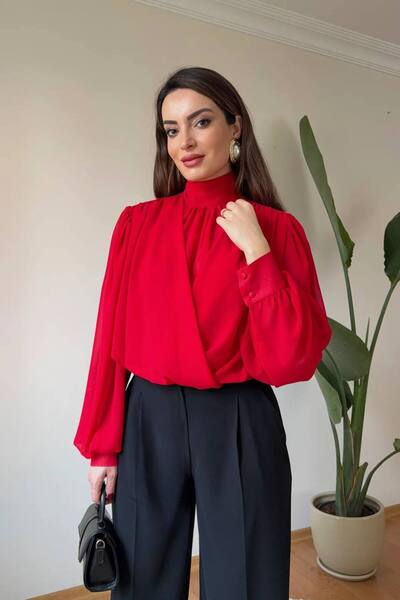 mrc Chiffon Blouse with Tie Neck