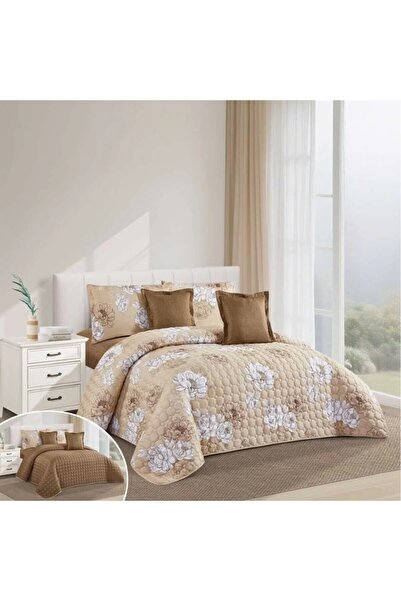 NAJMA A luxurious, compressed summer double bed sheet with a floral design to...