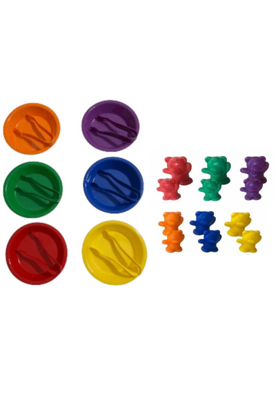 Transfer Set 6 Bowls 6 Tweezers Teddy Bears Counters Set