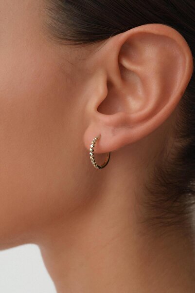 Arpaş 14 Ayar Desenli Altın Halka Küpe