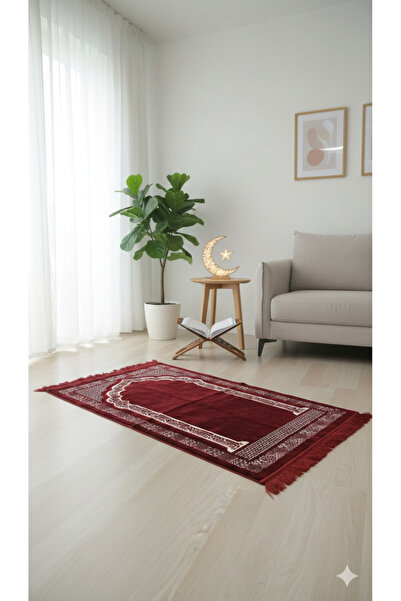 KADİFESER Lüks Kadife Dokulu Seccade - 80x120 cm - 7 mm Kalınlık - Mihraplı Y...
