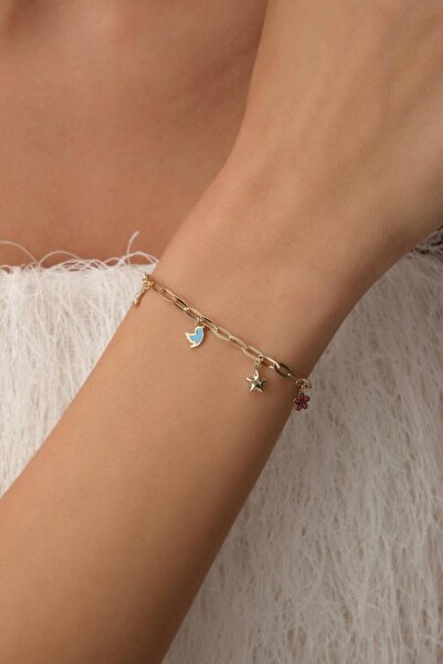 Arpaş 14 Ayar Çiçekli Altın Ataç Bileklik