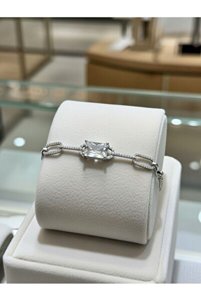 Silver BÜYÜK BAGET TAŞLI 925 AYAR GÜMÜŞ BİLEKLİK