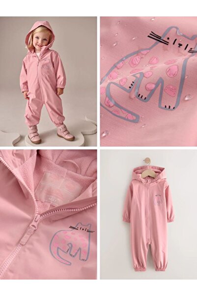 Next Baby Açık Pembe Su Geçirmez Baskılı Tulum