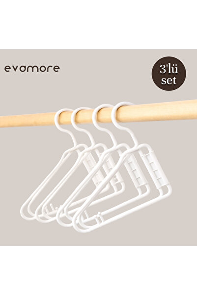 EVAMORE Katlanabilir Kaymaz Elbise, Kıyafet Askısı Seti (3’lü)