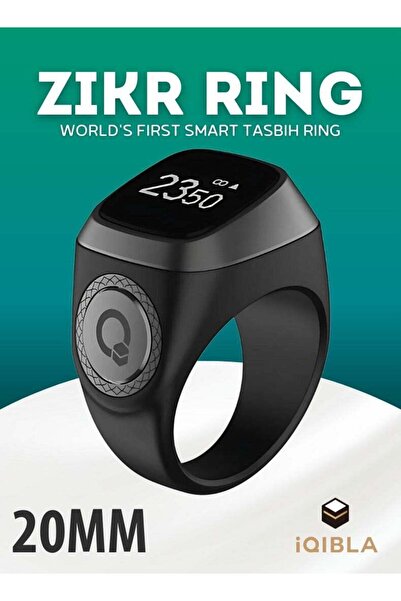 Jastech خاتم iQIBLA الذكي للذكر | لايت | عداد صلاة 20 مم، عداد تسبيح، وتذكير ...