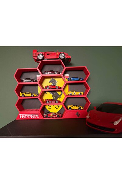 HOT WHEELS Hotwheels Ferrari Temalı 10 Arabalık Duvar Standı