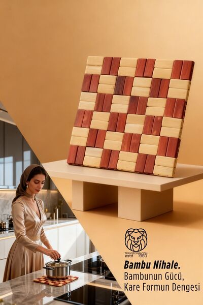 Transformacion Deep Water Series - Luxury Square Bamboo Kitchen Mat 17X17 cm ...