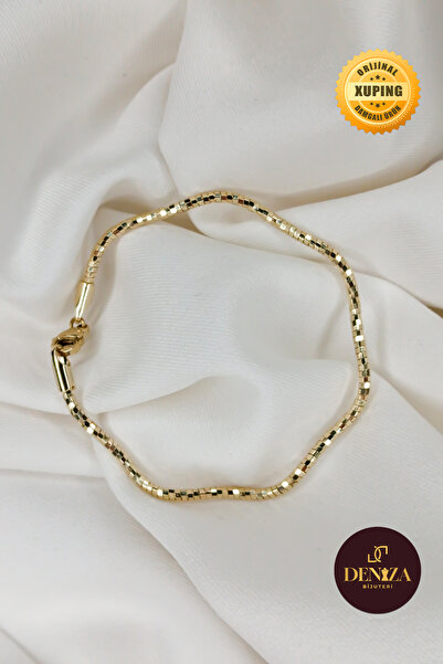 XUPING JEWELRY DENİZA BİJUTERİ / HEMATİT GÖRÜNÜMLÜ 14K ALTIN KAPLAMA BİLEKLİK...